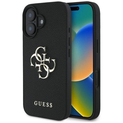 Guess Grained Big 4G Logo Small Classic Logo - Etui do iPhone 16 (czarny) Guess Grained Big 4G Logo Small Classic Logo - Etui do iPhone 16 (czarny)