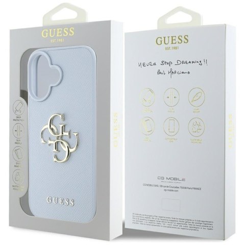 Guess Grained Big 4G Logo Small Classic Logo - Etui do iPhone 16 (niebieski) Guess Grained Big 4G Logo Small Classic Logo - Etui do iPhone 16 (niebieski)