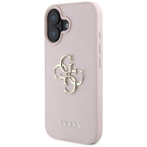 Guess Grained Big 4G Logo Small Classic Logo - Etui do iPhone 16 (różowy) Guess Grained Big 4G Logo Small Classic Logo - Etui do iPhone 16 (różowy)