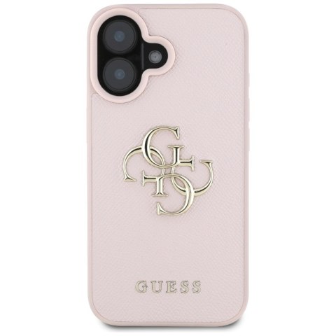 Guess Grained Big 4G Logo Small Classic Logo - Etui do iPhone 16 (różowy) Guess Grained Big 4G Logo Small Classic Logo - Etui do iPhone 16 (różowy)