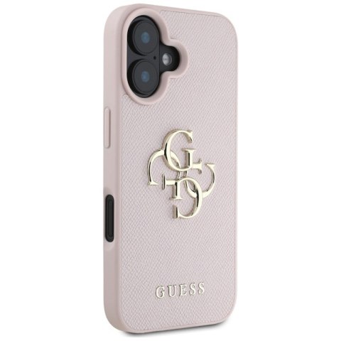 Guess Grained Big 4G Logo Small Classic Logo - Etui do iPhone 16 (różowy) Guess Grained Big 4G Logo Small Classic Logo - Etui do iPhone 16 (różowy)