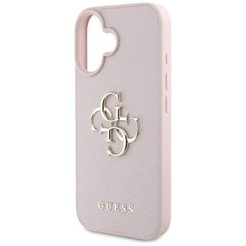 Guess Grained Big 4G Logo Small Classic Logo - Etui do iPhone 16 (różowy) Guess Grained Big 4G Logo Small Classic Logo - Etui do iPhone 16 (różowy)