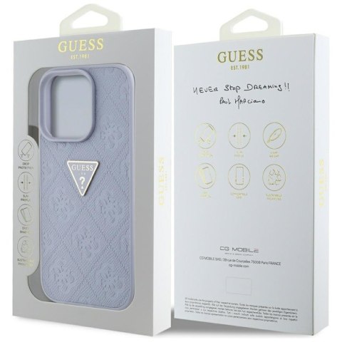 Guess Hot Stamp 4G Pattern Triangle Metal Logo - Etui do iPhone 16 Pro Max (fioletowy) Guess Hot Stamp 4G Pattern Triangle Metal Logo - Etui do iPhone 16 Pro Max (fioletowy)