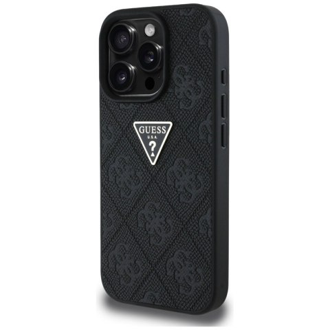 Guess Hot Stamp 4G Pattern Triangle Metal Logo - Etui do iPhone 16 Pro (czarny) Guess Hot Stamp 4G Pattern Triangle Metal Logo - Etui do iPhone 16 Pro (czarny)