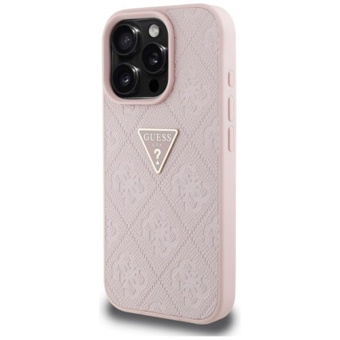 Guess Hot Stamp 4G Pattern Triangle Metal Logo - Etui do iPhone 16 Pro (różowy) Guess Hot Stamp 4G Pattern Triangle Metal Logo - Etui do iPhone 16 Pro (różowy)
