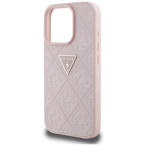 Guess Hot Stamp 4G Pattern Triangle Metal Logo - Etui do iPhone 16 Pro (różowy) Guess Hot Stamp 4G Pattern Triangle Metal Logo - Etui do iPhone 16 Pro (różowy)