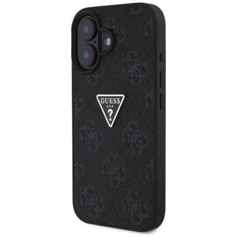 Guess Hot Stamp 4G Pattern Triangle Metal Logo - Etui do iPhone 16 (czarny) Guess Hot Stamp 4G Pattern Triangle Metal Logo - Etui do iPhone 16 (czarny)