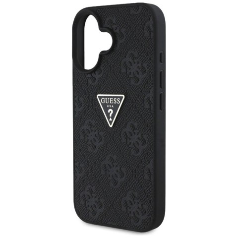 Guess Hot Stamp 4G Pattern Triangle Metal Logo - Etui do iPhone 16 (czarny) Guess Hot Stamp 4G Pattern Triangle Metal Logo - Etui do iPhone 16 (czarny)