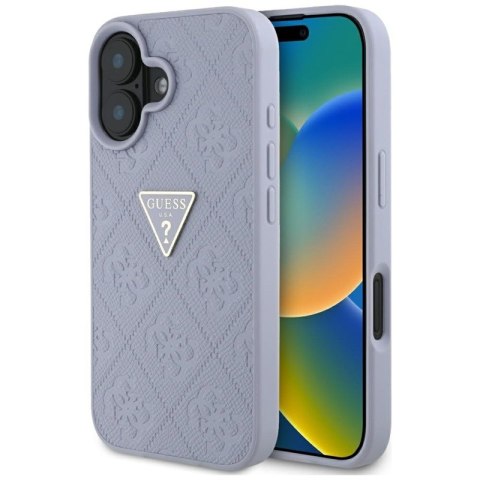 Guess Hot Stamp 4G Pattern Triangle Metal Logo - Etui do iPhone 16 (fioletowy) Guess Hot Stamp 4G Pattern Triangle Metal Logo - Etui do iPhone 16 (fioletowy)