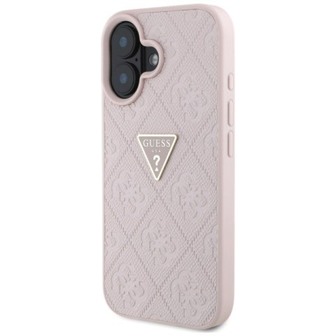 Guess Hot Stamp 4G Pattern Triangle Metal Logo - Etui do iPhone 16 (różowy) Guess Hot Stamp 4G Pattern Triangle Metal Logo - Etui do iPhone 16 (różowy)