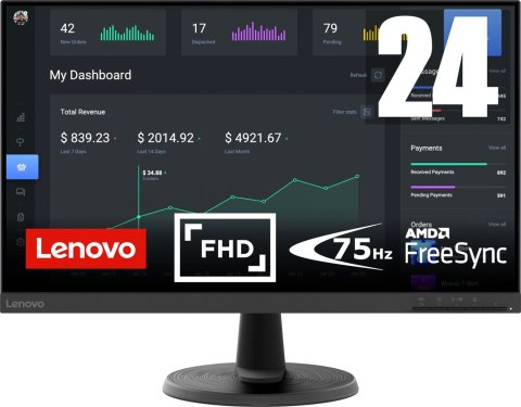 Lenovo D24-40 23.8" FHD 7ms 70Hz 250nits Raven Black Lenovo D24-40 23.8" FHD 7ms 70Hz 250nits Raven Black
