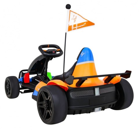 Gokart McLaren Drift na akumulator dla dzieci + Funkcja driftu + Sportowe siedzenie + Światła LED + Wolny Start + EVA Gokart McLaren Drift na akumulator dla dzieci + Funkcja driftu + Sportowe siedzenie + Światła LED + Wolny Start + EVA