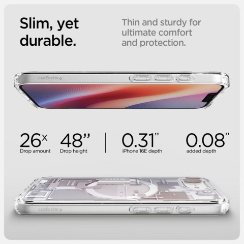 Spigen Ultra Hybrid Mag MagSafe - Etui do iPhone 16e (Zero One White) Spigen Ultra Hybrid Mag MagSafe - Etui do iPhone 16e (Zero One White)