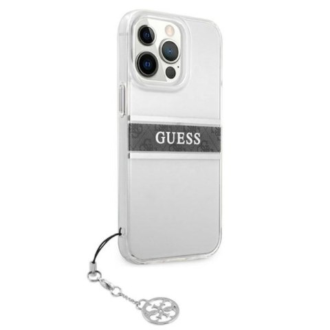 Guess 4G Stripe Grey Charm - Etui iPhone 13 Pro (przezroczysty) Guess 4G Stripe Grey Charm - Etui iPhone 13 Pro (przezroczysty)