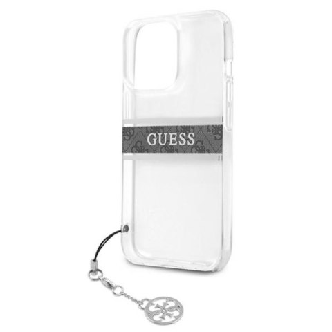 Guess 4G Stripe Grey Charm - Etui iPhone 13 Pro (przezroczysty) Guess 4G Stripe Grey Charm - Etui iPhone 13 Pro (przezroczysty)