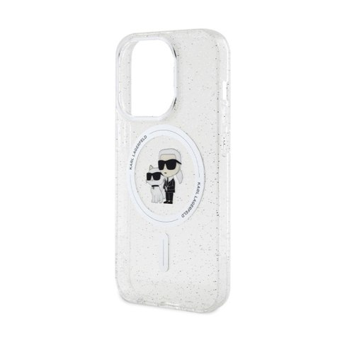 Karl Lagerfeld Karl & Choupette Glitter MagSafe - Etui iPhone 14 Pro (przezroczysty) Karl Lagerfeld Karl & Choupette Glitter MagSafe - Etui iPhone 14 Pro (przezroczysty)