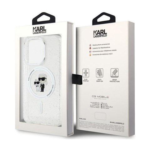 Karl Lagerfeld Karl & Choupette Glitter MagSafe - Etui iPhone 14 Pro (przezroczysty) Karl Lagerfeld Karl & Choupette Glitter MagSafe - Etui iPhone 14 Pro (przezroczysty)