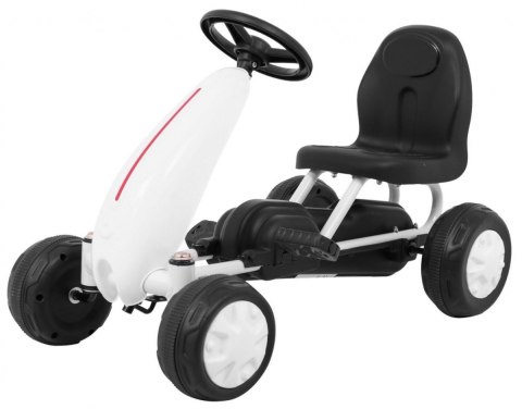 Pierwszy Gokart na pedały dla najmłodszych Biały + Napęd łańcuchowy + Koła z gumą Pierwszy Gokart na pedały dla najmłodszych Biały + Napęd łańcuchowy + Koła z gumą