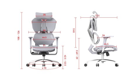 Fotel ergonomiczny gamingowy Angel Furia Grey