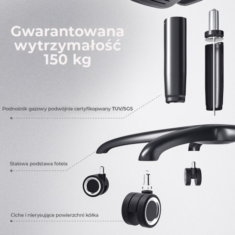 Fotel ergonomiczny gamingowy Angel Furia Grey