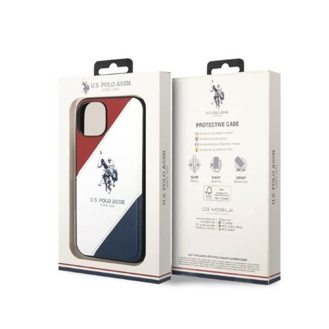 US Polo Assn Tricolor Embossed - Etui iPhone 14 (biały) US Polo Assn Tricolor Embossed - Etui iPhone 14 (biały)
