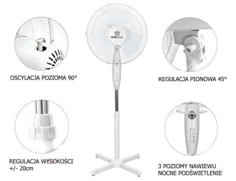 WENTYLATOR PODŁOGOWY KINGCOOL 40cm 40W KC-2122 WENTYLATOR PODŁOGOWY KINGCOOL 40cm 40W KC-2122
