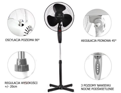 WENTYLATOR PODŁOGOWY KINGCOOL 40cm 40W KC-2122 WENTYLATOR PODŁOGOWY KINGCOOL 40cm 40W KC-2122