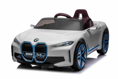 Autko BMW i4 na akumulator dla dzieci Biały + Wolny Start + EVA + Ekoskóra + Audio LED + Pilot Autko BMW i4 na akumulator dla dzieci Biały + Wolny Start + EVA + Ekoskóra + Audio LED + Pilot