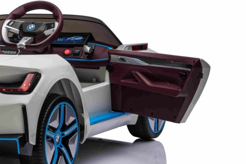 Autko BMW i4 na akumulator dla dzieci Biały + Wolny Start + EVA + Ekoskóra + Audio LED + Pilot Autko BMW i4 na akumulator dla dzieci Biały + Wolny Start + EVA + Ekoskóra + Audio LED + Pilot