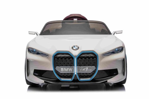 Autko BMW i4 na akumulator dla dzieci Biały + Wolny Start + EVA + Ekoskóra + Audio LED + Pilot Autko BMW i4 na akumulator dla dzieci Biały + Wolny Start + EVA + Ekoskóra + Audio LED + Pilot