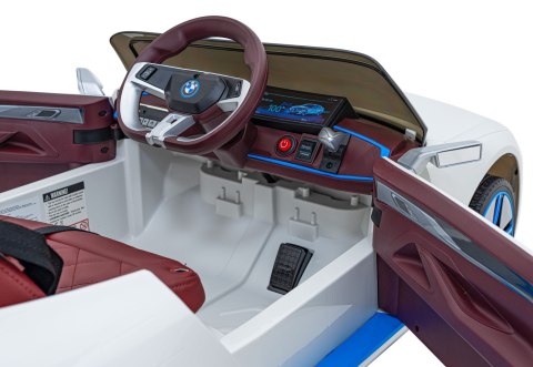 Autko BMW i4 na akumulator dla dzieci Biały + Wolny Start + EVA + Ekoskóra + Audio LED + Pilot Autko BMW i4 na akumulator dla dzieci Biały + Wolny Start + EVA + Ekoskóra + Audio LED + Pilot