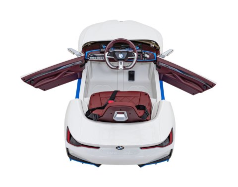 Autko BMW i4 na akumulator dla dzieci Biały + Wolny Start + EVA + Ekoskóra + Audio LED + Pilot Autko BMW i4 na akumulator dla dzieci Biały + Wolny Start + EVA + Ekoskóra + Audio LED + Pilot