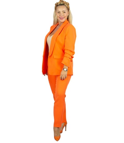 Elegancki komplet spodnie i marynarka klasyczny garnitur PAMELA (Pomarańczowy) Elegancki komplet spodnie i marynarka klasyczny garnitur PAMELA (Pomarańczowy)