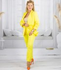 Elegancki komplet spodnie i marynarka klasyczny garnitur PAMELA (Żółty)