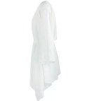 Piękna luźna sukienka mini asymetryczna (Biały) 3XL/4XL.