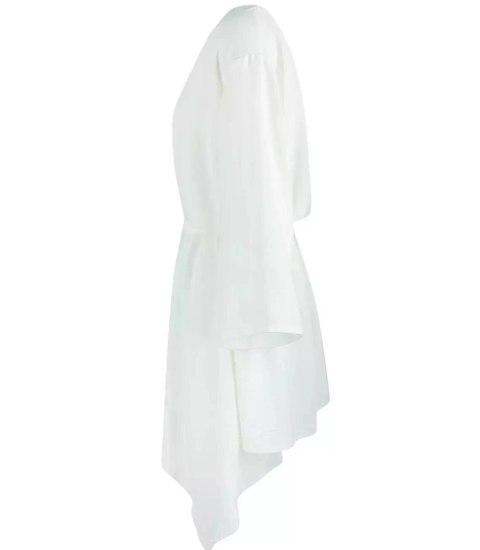 Piękna luźna sukienka mini asymetryczna (Biały) 3XL/4XL. Piękna luźna sukienka mini asymetryczna (Biały) 3XL/4XL.