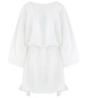 Piękna luźna sukienka mini asymetryczna (Biały) 3XL/4XL.