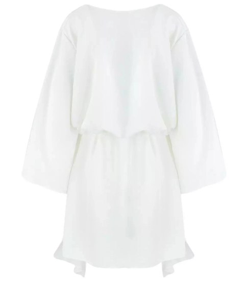 Piękna luźna sukienka mini asymetryczna (Biały) 3XL/4XL. Piękna luźna sukienka mini asymetryczna (Biały) 3XL/4XL.