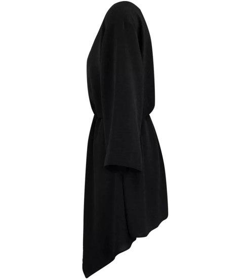 Piękna luźna sukienka mini asymetryczna (Czarny) 3XL/4XL. Piękna luźna sukienka mini asymetryczna (Czarny) 3XL/4XL.