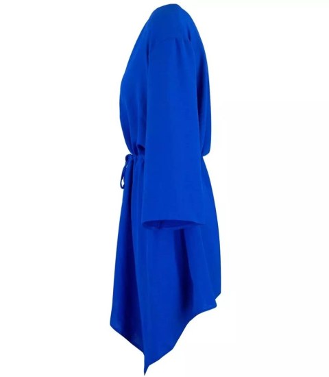 Piękna luźna sukienka mini asymetryczna (Niebieski) 3XL/4XL. Piękna luźna sukienka mini asymetryczna (Niebieski) 3XL/4XL.
