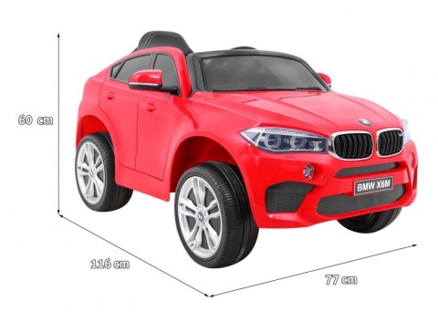 BMW X6M Elektryczne Autko dla dzieci Czerwony + Pilot + EVA + Wolny Start + Panel audio + LED BMW X6M Elektryczne Autko dla dzieci Czerwony + Pilot + EVA + Wolny Start + Panel audio + LED