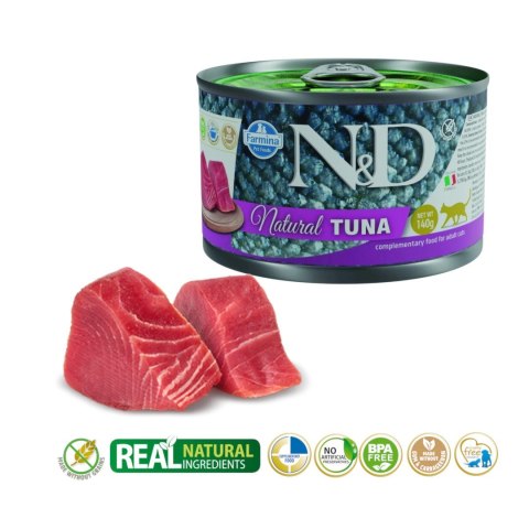 FARMINA N&D Cat Natural Tuńczyk - mokra karma dla kota - 140 g FARMINA N&D Cat Natural Tuńczyk - mokra karma dla kota - 140 g
