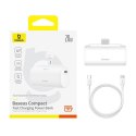 Powerbank Baseus Compact IP 5000mAh 20W USB-C/Lightning (biały)