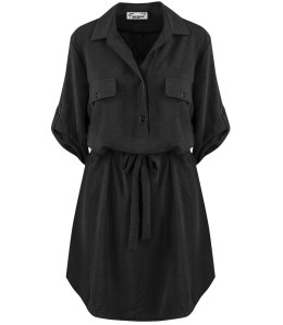 Sukienka szmizjerka basic tunika midi plus size MARIBEL (Czarny) 50