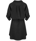 Sukienka szmizjerka basic tunika midi plus size MARIBEL (Czarny) 50
