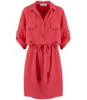 Sukienka szmizjerka basic tunika midi plus size MARIBEL (Czerwony) 50