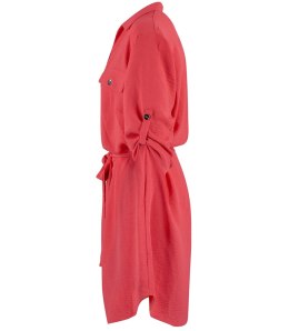 Sukienka szmizjerka basic tunika midi plus size MARIBEL (Czerwony) 50