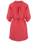 Sukienka szmizjerka basic tunika midi plus size MARIBEL (Czerwony) 50