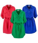 Sukienka szmizjerka basic tunika midi plus size MARIBEL (Czerwony) 50