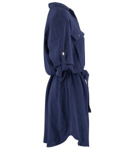 Sukienka szmizjerka basic tunika midi plus size MARIBEL (Granatowy) 50